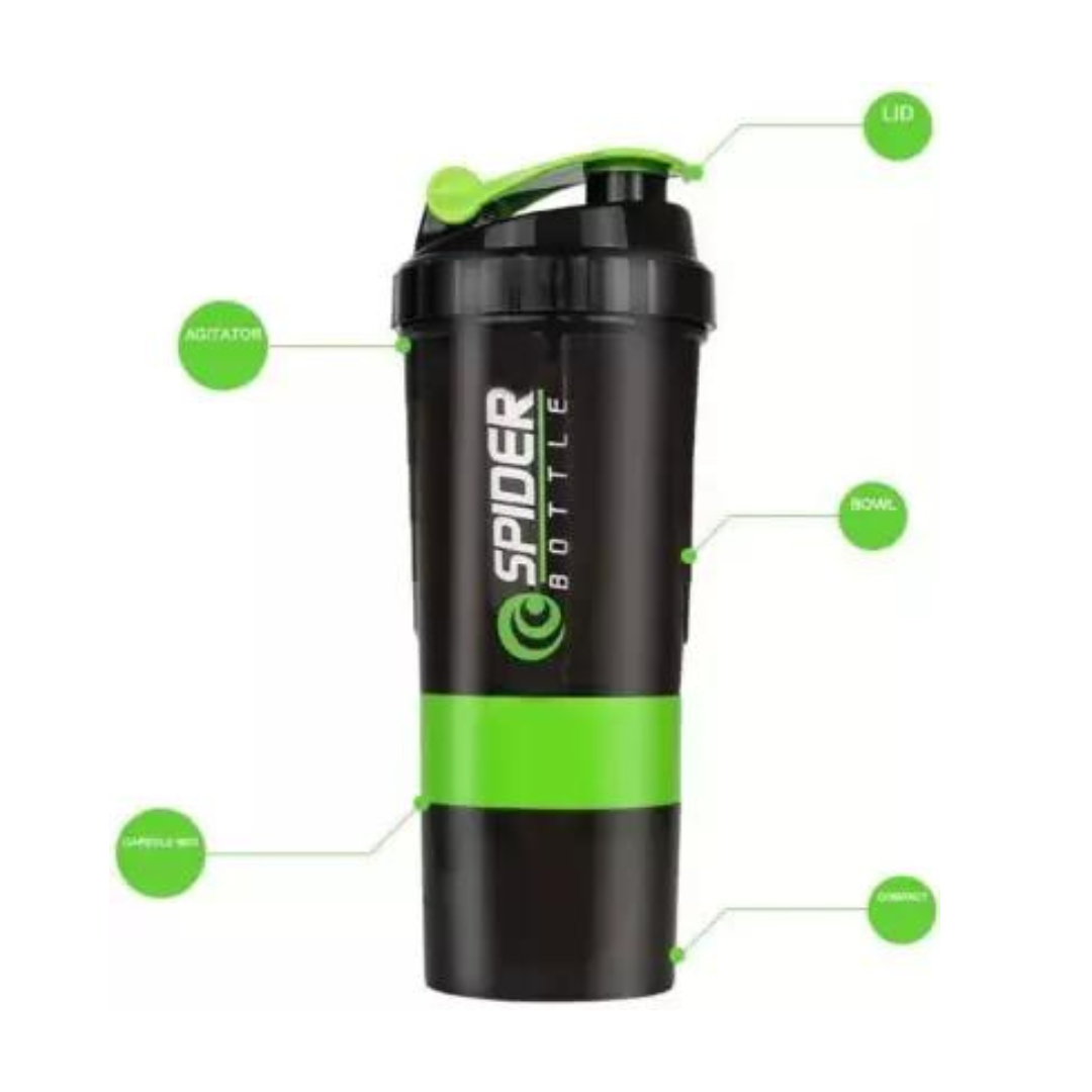 Gym Shaker Bottle, Shakers for Protein Shake with 2 Storage Compartment Gym protein shaker for workout