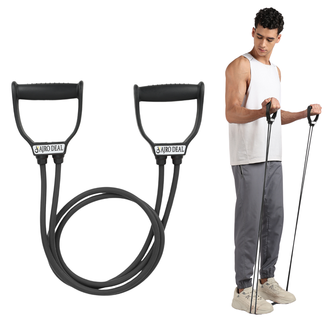 Double Spring Tummy Trimmer with Heavy Resistance Band & Toning Tube | Ab Exerciser for Weight Loss, Core Strength & Full Body Workout