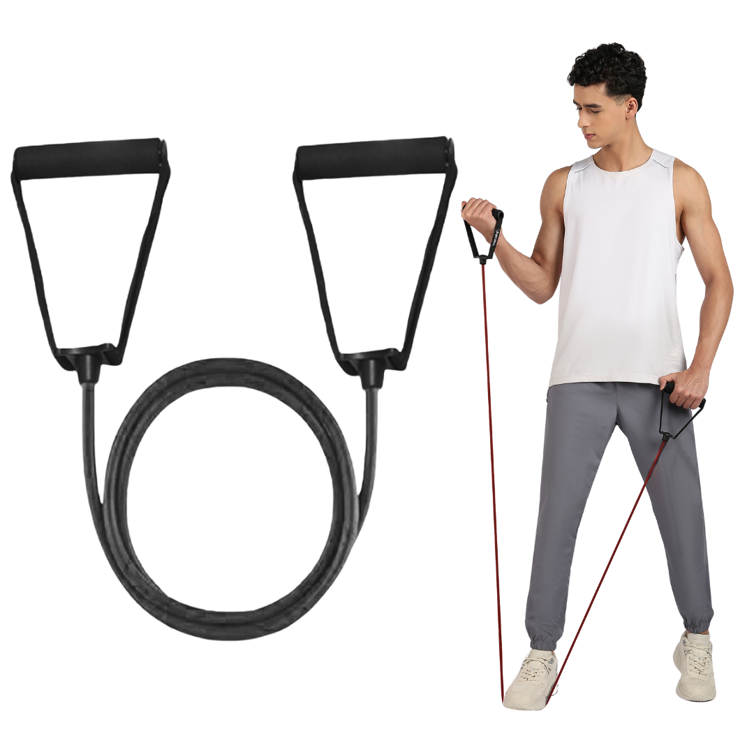Single Resistance Bands Toning Tube Exerciser for Fitness, Stretching, Workout, Home and Gym