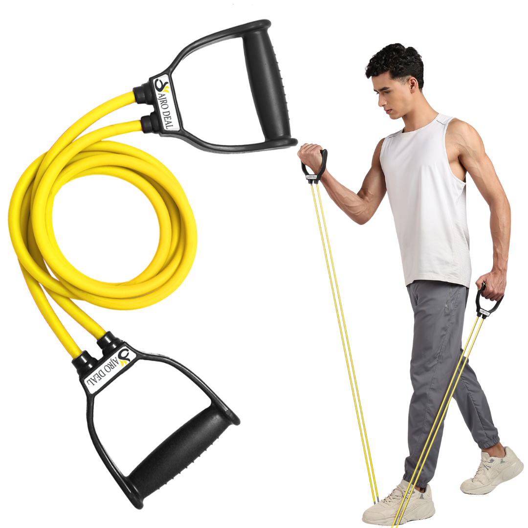 Double Spring Tummy Trimmer with Heavy Resistance Band & Toning Tube | Ab Exerciser for Weight Loss, Core Strength & Full Body Workout