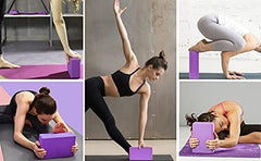 High Density EVA Foam Yoga Block for Improve Flexibility| Yoga Brick & Yoga Strap with Extra Safe Adjustable D-Ring Buckle for Back Support Bend, Yoga Session for Unisex