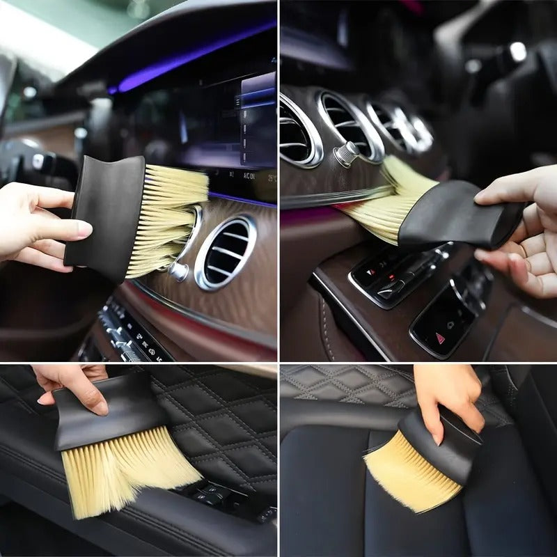 Progience 5 PCS car cleaning kit Microfiber Car Duster with Long Handle Car Cleaning Brush Exteriror and Interiror Car Cleaning Cloth Car MINI DASHBOARD + LARGE DASHBOARD Cleaner Brush for Car, Motorbike, SUVs Car Cleaning Kit