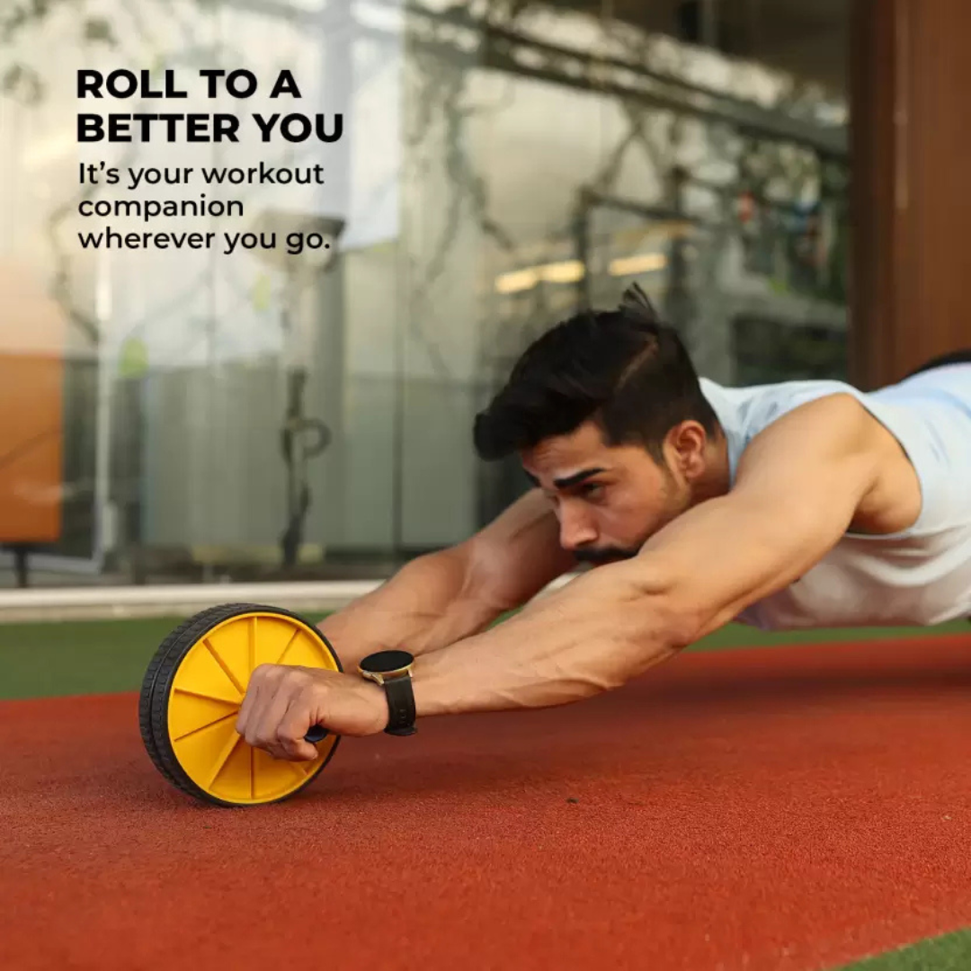 AJRO DEAL 4-in-1 Fitness Kit – Ab Wheel Roller, Hand Grip, Resistance Tube & Skipping Rope | Gym & Home Workout Accessories for Men & Women