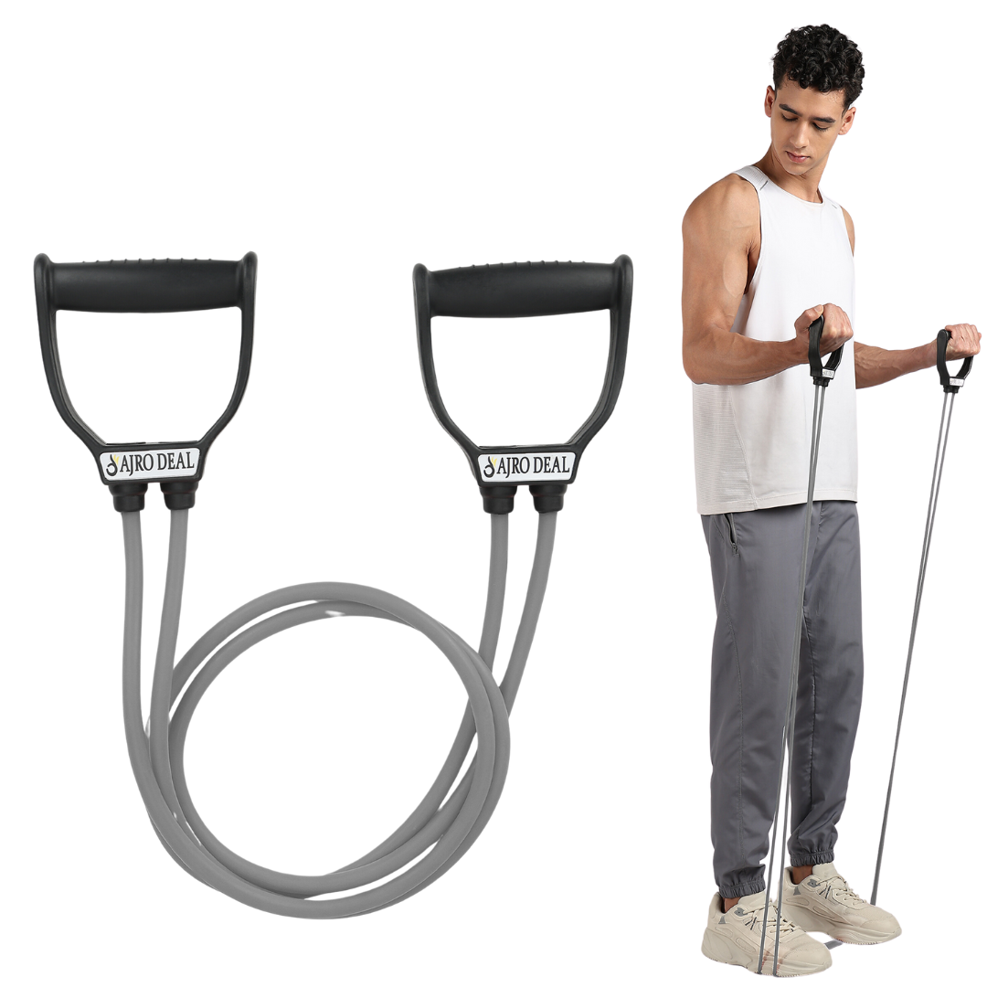 Double Spring Tummy Trimmer with Heavy Resistance Band & Toning Tube | Ab Exerciser for Weight Loss, Core Strength & Full Body Workout