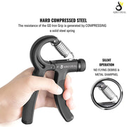 Adjustable Hand Grip Strengthener, Hand Gripper for Men & Women for Gym Workout Hand Exercise Equipment to Use in Home for Forearm Exercise, Finger Exercise (Black)