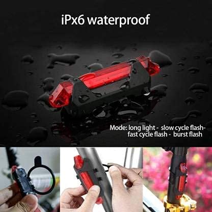 USB Rechargeable Cycle Horn with Light with USB Rechargeable Cycle tail light LED Front Rear Light Combo