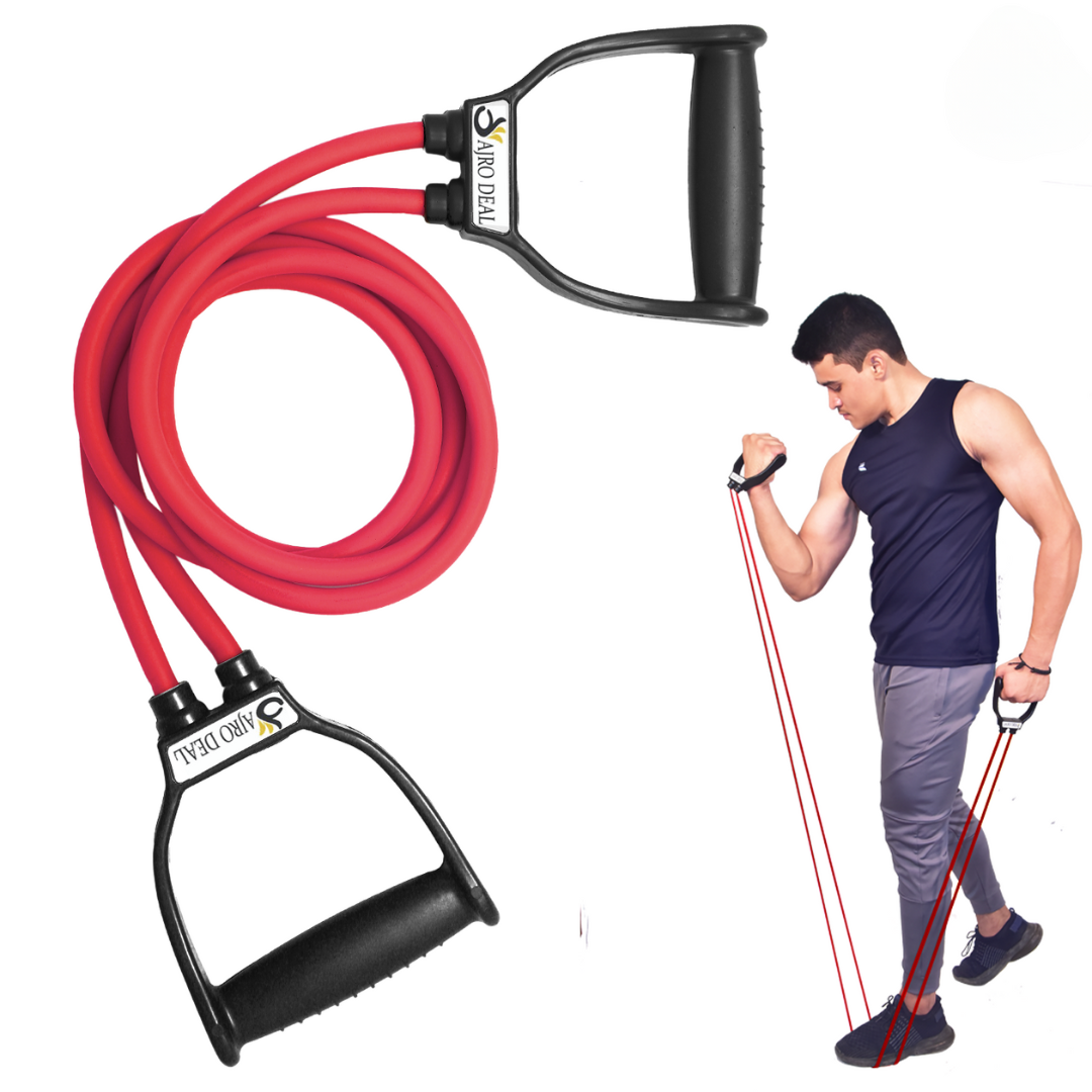 Double Spring Tummy Trimmer with Heavy Resistance Band & Toning Tube | Ab Exerciser for Weight Loss, Core Strength & Full Body Workout