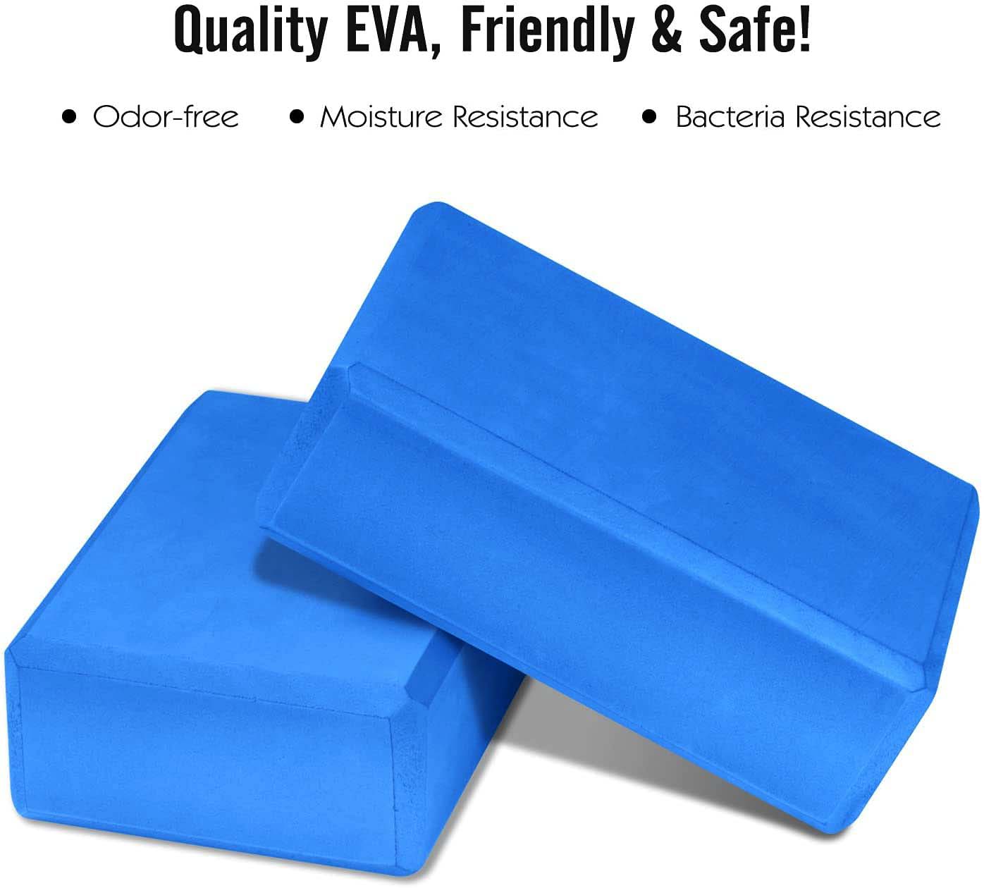 High Density Eva Foam Yoga Blocks Set Of 2,Non Toxic Anti Skid Yoga Brick Block For Improve Strength And Aid Balance And Flexibility For Women Yoga Accessories Equipment (9 x 6 x 2.5) Inches