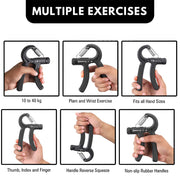 Adjustable Hand Grip Strengthener, Hand Gripper for Men & Women for Gym Workout Hand Exercise Equipment to Use in Home for Forearm Exercise, Finger Exercise (Black)