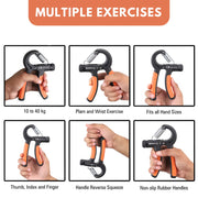 Adjustable Hand Gripper & Guitar Strength Trainer for Home & Gym Workouts | Perfect for Finger & Forearm Hand Exercises & Strength Building for Men & Women