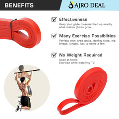 AJRO DEAL Resistance Bands for Workout | Resistance Band Set | Exercise Band for Home Gym Fitness | Pull Up Band | Loop Band | Stretching Band | Gym Band for Men & Women (Red, Light Resistance)