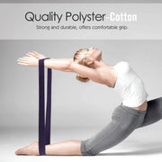 Cotton Yoga Strap/Belt with Extra Safe Adjustable D-Ring Buckle for Pilates, Gym Workouts, Physical Therapy
