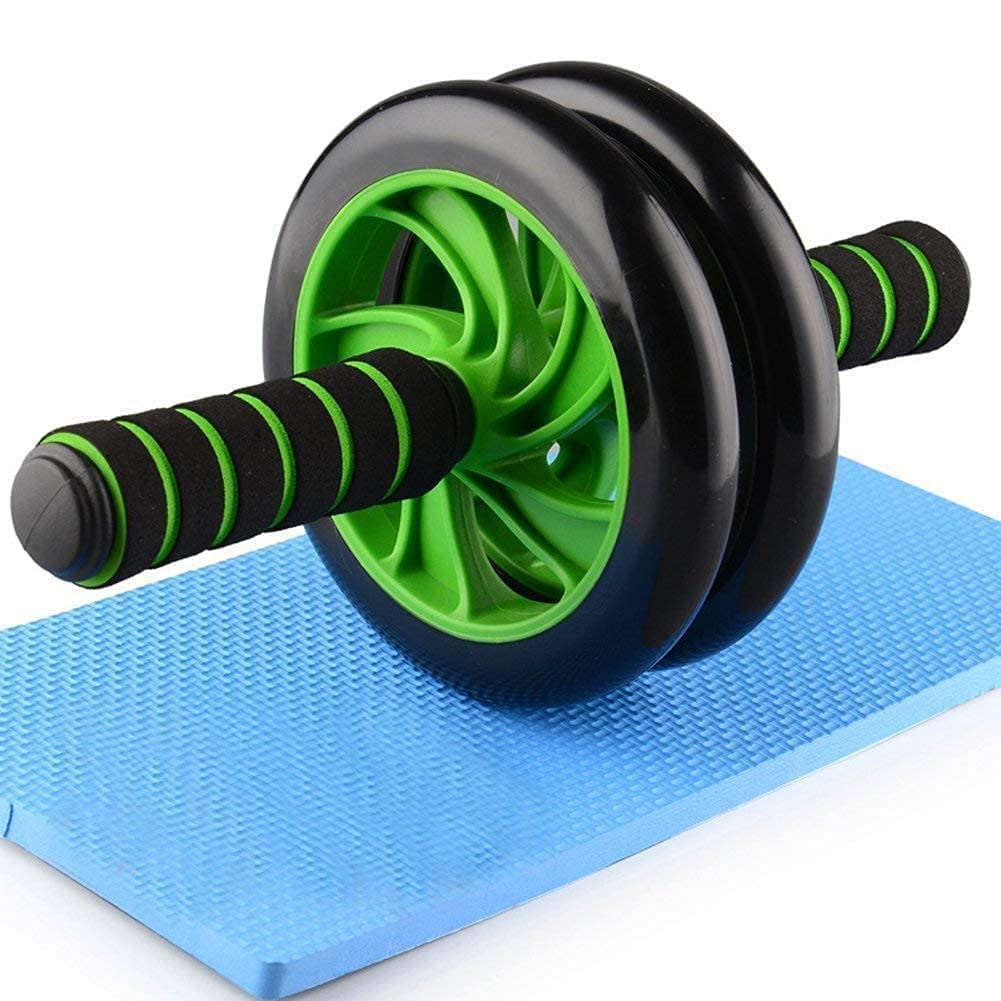 Anti Skid Double Wheel, Body AB Roller Exerciser for Abdominal Stomach Exercise Training with Steel Handle for Men, Women & Unisex