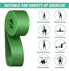 Resistance Pull Up Band, Exercise Band, Perfect for Mobility, Body Stretching, Powerlifting, Home Workout, Fitness Training Loop Band for Men & Women (Green, Extra Heavy Resistance)