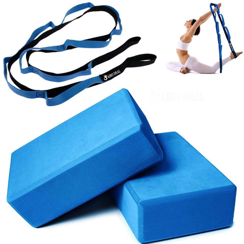 Yoga Belt/Strap with 8 Loop & High Density Yoga EVA FOAM Brick/Blocks –  AJRO DEAL