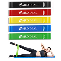 Latex Resistance Loop Bands for Legs Arms Fitness Exercise Yoga Flexibility Gym Belt for Squats Stretching Strength Training at Home Workout for Men & Women (Set of 5 Band)