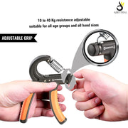 Adjustable Hand Grip Strengthener, Hand Gripper for Men & Women for Gym Workout Hand Exercise Equipment to Use in Home for Forearm Exercise, Finger Exercise (Orange)