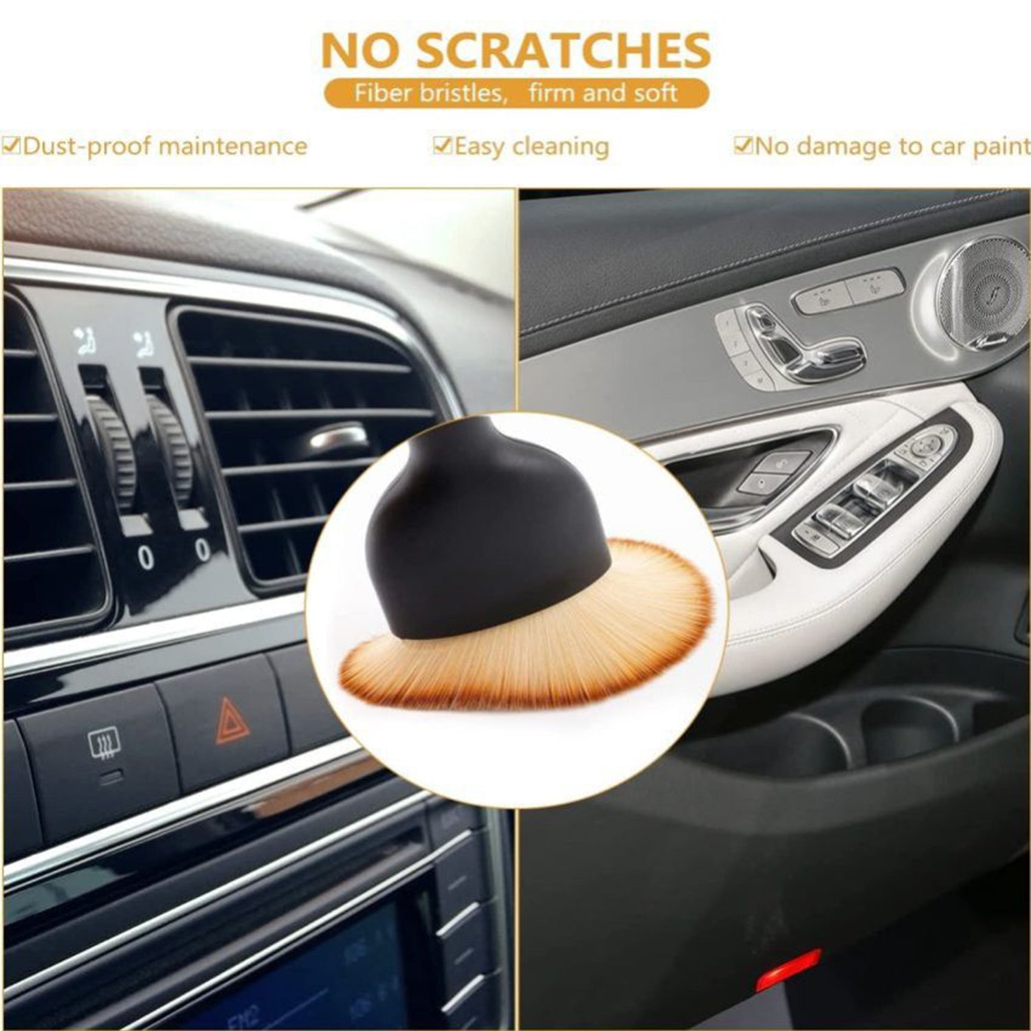 Progience 5 PCS car cleaning kit Microfiber Car Duster with Long Handle Car Cleaning Brush Exteriror and Interiror Car Cleaning Cloth Car MINI DASHBOARD + LARGE DASHBOARD Cleaner Brush for Car, Motorbike, SUVs Car Cleaning Kit