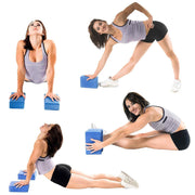 Yoga Belt/Strap with 8 Loop & High Density Yoga EVA FOAM Blocks/Brick for Back Support Bend, Yoga Session, Meditation, Improve Strength