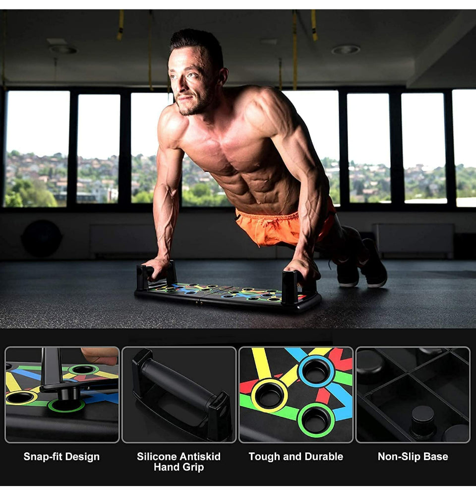 Portable at Home Gym with 15 Gym Accessories Foldable Pushup Bar for Men NEW