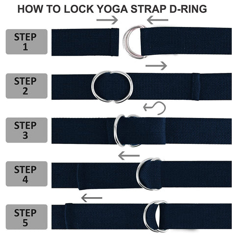 Cotton Yoga Strap/Belt with Extra Safe Adjustable D-Ring Buckle for Pi –  AJRO DEAL