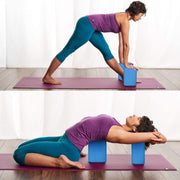 Yoga Belt/Strap with 8 Loop & High Density Yoga EVA FOAM Blocks/Brick for Back Support Bend, Yoga Session, Meditation, Improve Strength