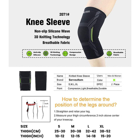 3D Knee Cap Stretchable Knee Brace, Knee Sleeve Anti-slip Design For Injury Protection, Recovery, Arthritis, Pain Relief, Running, Gym, Cycling Best Fit For Men & Women