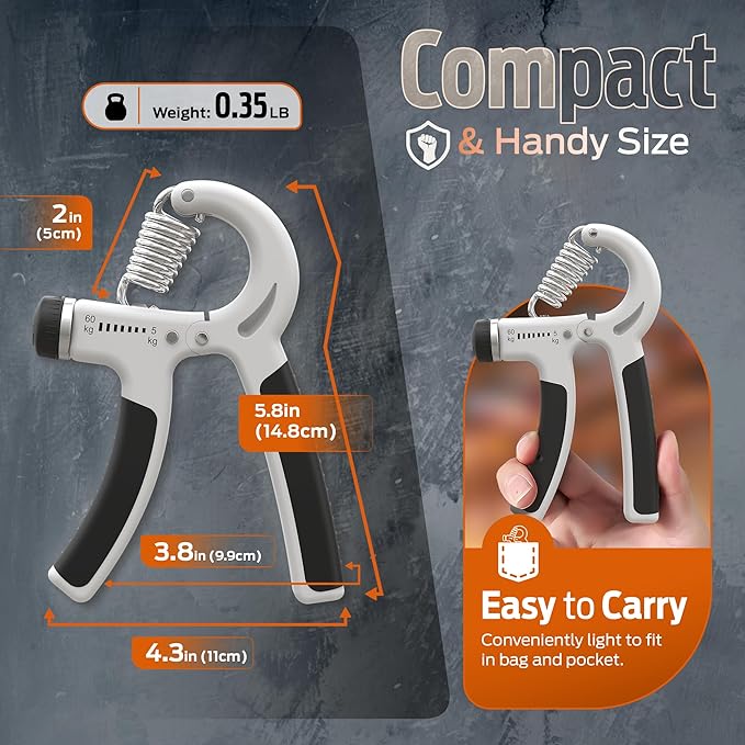 Adjustable Hand Gripper & Guitar Strength Trainer for Home & Gym Workouts | Perfect for Finger & Forearm Hand Exercises & Strength Building for Men & Women