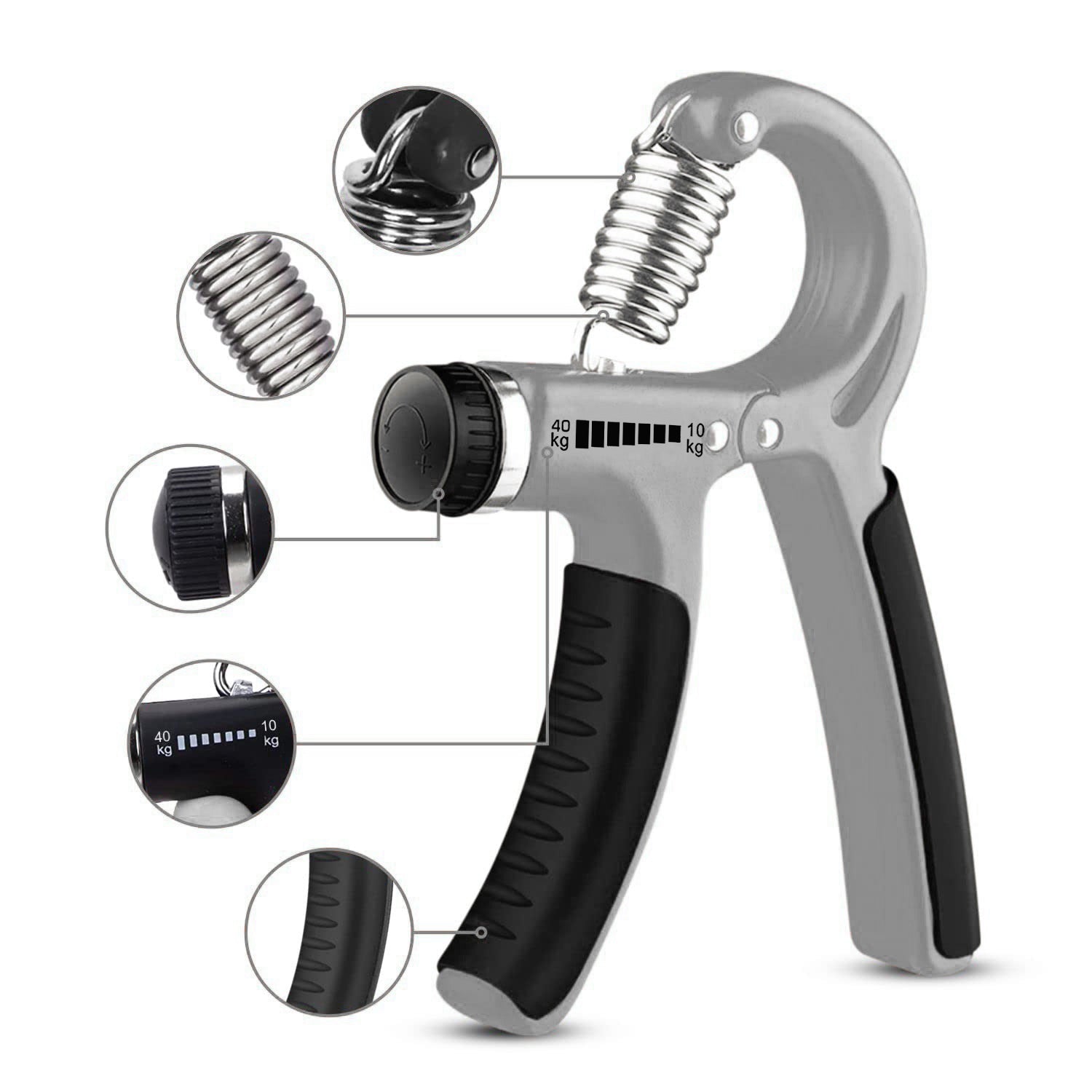 Adjustable Hand Gripper & Guitar Strength Trainer for Home & Gym Workouts | Perfect for Finger & Forearm Hand Exercises & Strength Building for Men & Women