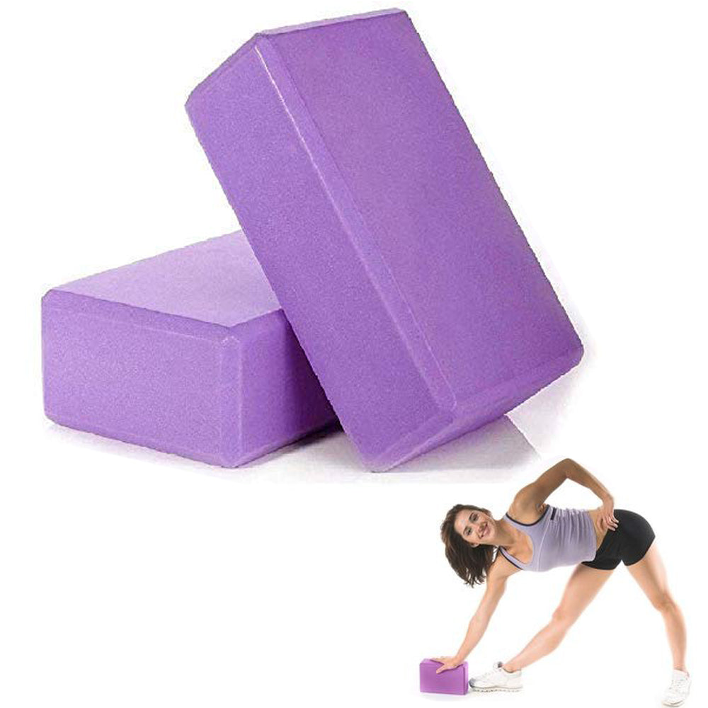 High Density EVA Foam Yoga Block for Improve Strength| Flexibility| Yoga Brick & Yoga Strap with Extra Safe Adjustable D-Ring Buckle for Back Support Bend, Yoga Session for Unisex