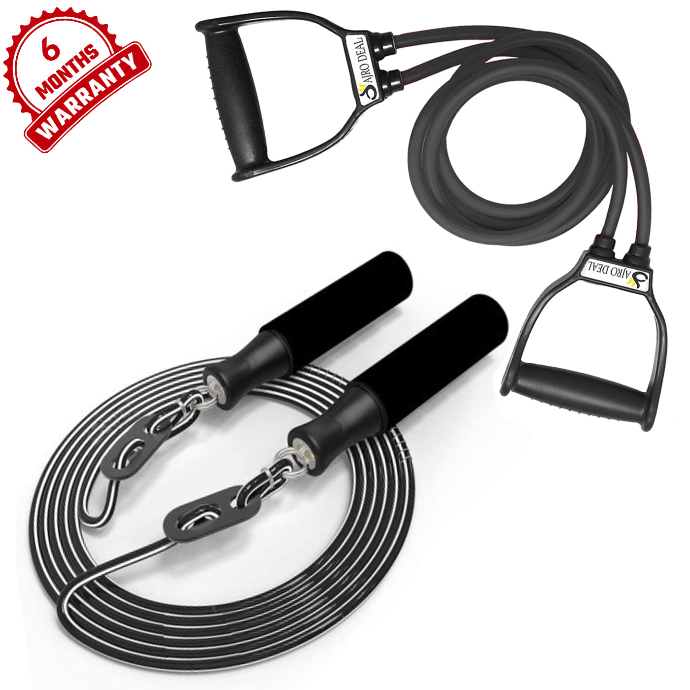 Double Toning Resistance Tube Band with Skipping Rope Exercise Band for Full Body Workout Resistance Tube Band Gym Workout Exercise Equipment Home Gym Equipment for Men and Women