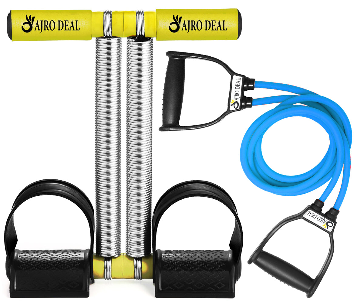 Double Spring Tummy Trimmer with Heavy Resistance Band & Toning Tube | Ab Exerciser for Weight Loss, Core Strength & Full Body Workout
