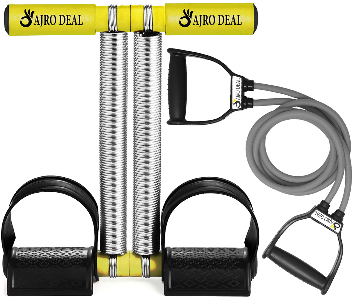 Double Spring Tummy Trimmer with Heavy Resistance Band & Toning Tube | Ab Exerciser for Weight Loss, Core Strength & Full Body Workout