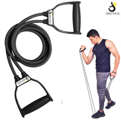 Resistance Tube & Adjustable Hand Grip for Body Workout Equipment Tones forearms, fingers and hands