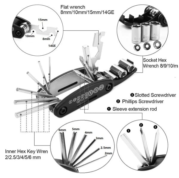 All-in-One Bicycle Repair Tool Set