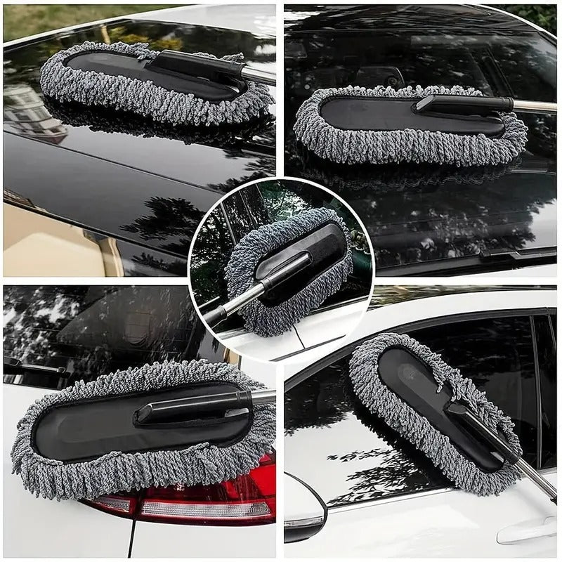 Progience Microfiber Wash Brushes With Long Handle Scalable Car Cleaning  Wet and Dry Duster