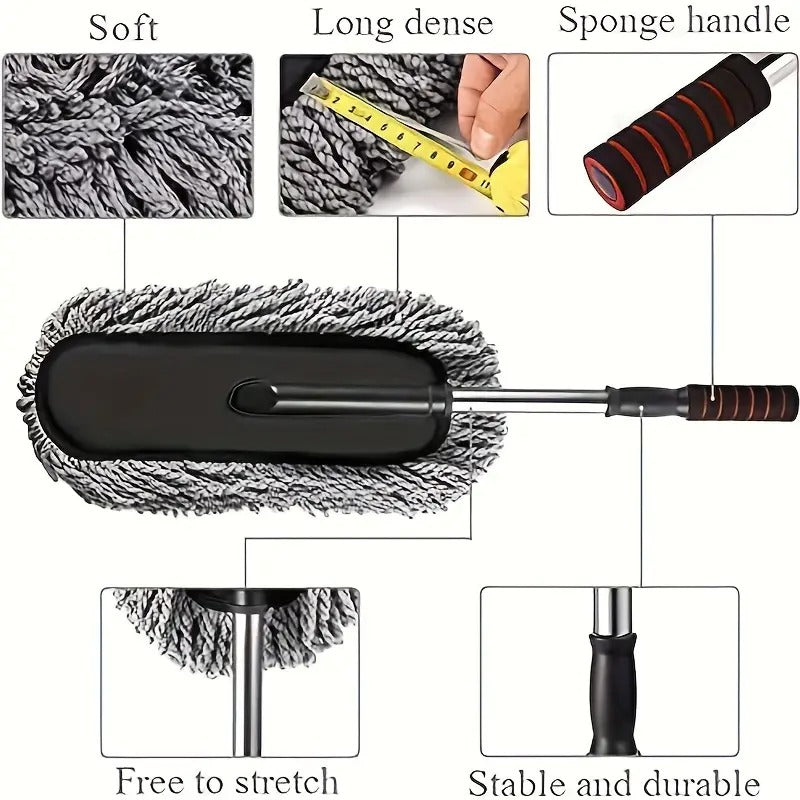 Progience Microfiber Wash Brushes With Long Handle Scalable Car Cleaning  Wet and Dry Duster