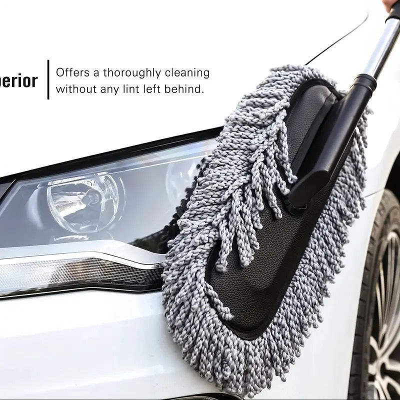 Progience Combo 4 PCS car cleaning kit Microfiber Car Duster Interior & Exterior Car Cleaning Detailing Tool Scratch & Lint Free, Pollen Removing Extendable Long Handle Duster for Car & Motorcycle car Accessories