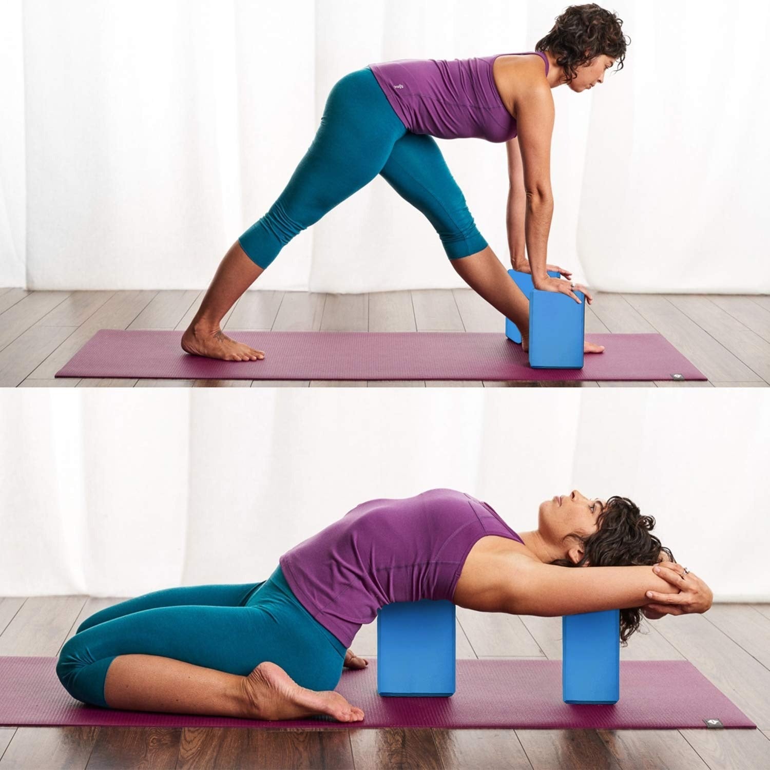 High Density Eva Foam Yoga Blocks Set Of 2,Non Toxic Anti Skid Yoga Brick Block For Improve Strength And Aid Balance And Flexibility For Women Yoga Accessories Equipment (9 x 6 x 2.5) Inches