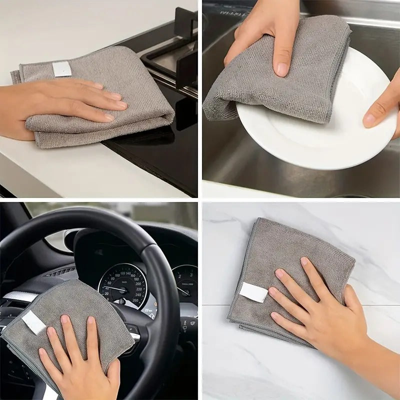 Progience 350 GSM Microfiber Hand Towel: Soft, Absorbent, and Durable (Pack of 4)