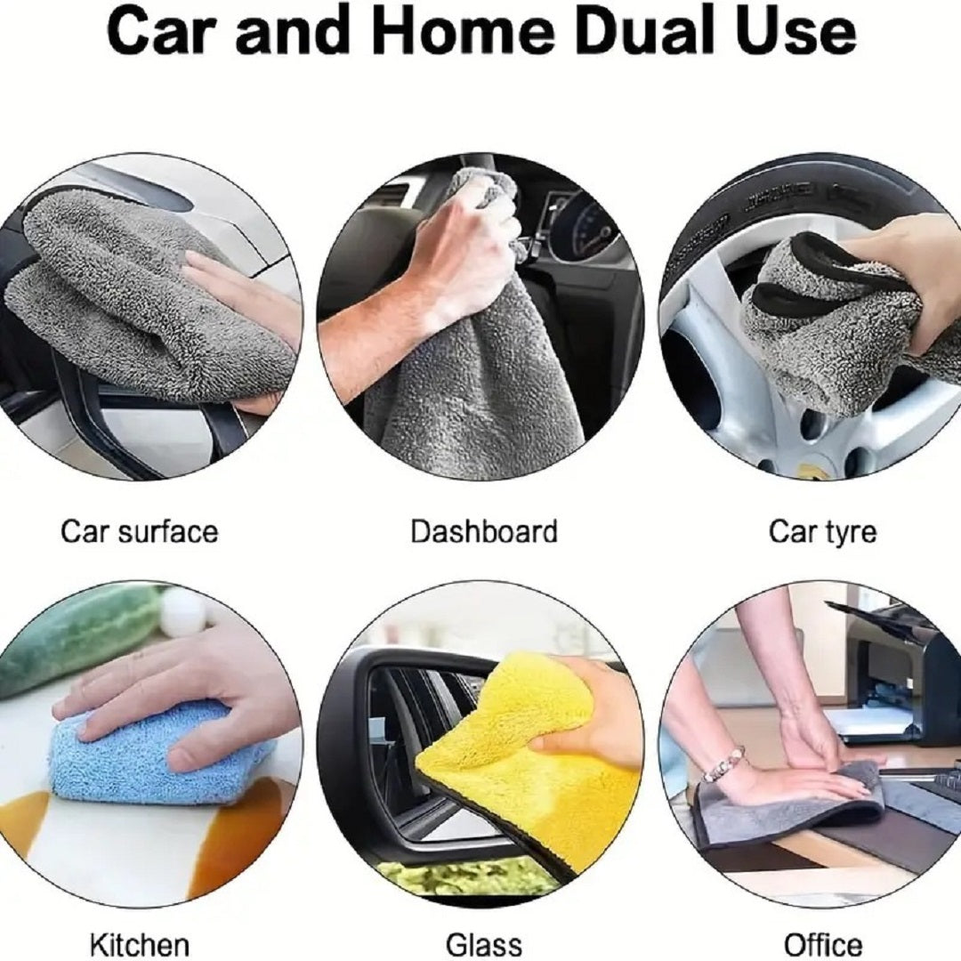 Microfiber Cloths for Car, Bike, Kitchen & Laptop Cleaning | High-Quality & Durable (Pack Of 4)